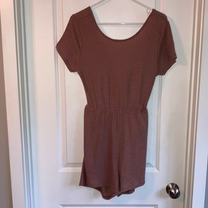 Waffle tie back romper